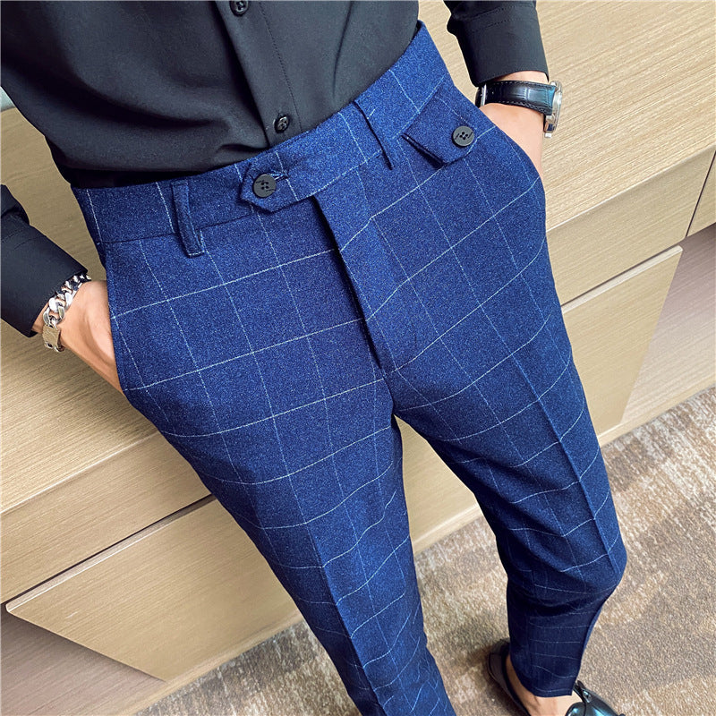 Classic Checkered Pencil Trousers