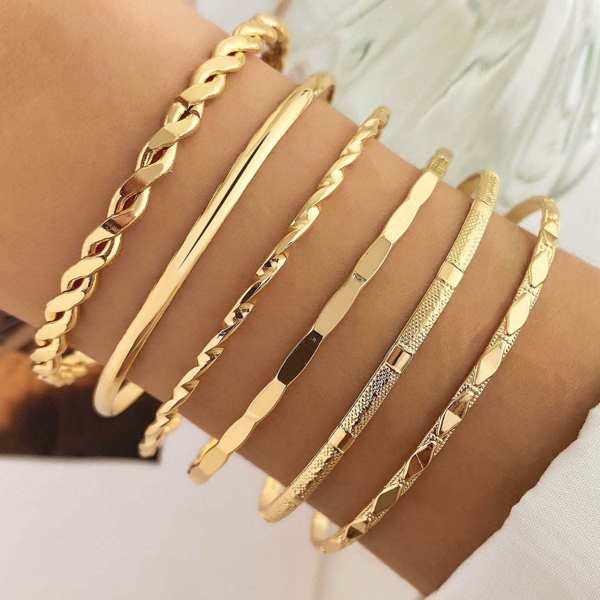 Golden Bohemian Fashion Bangle Set