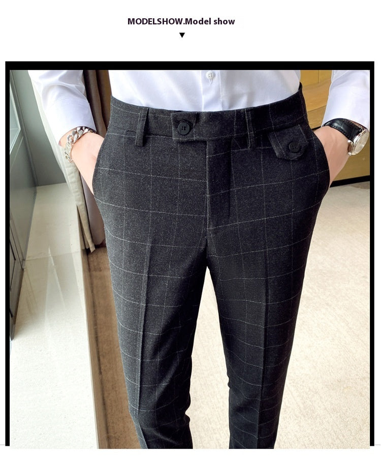 Classic Checkered Pencil Trousers