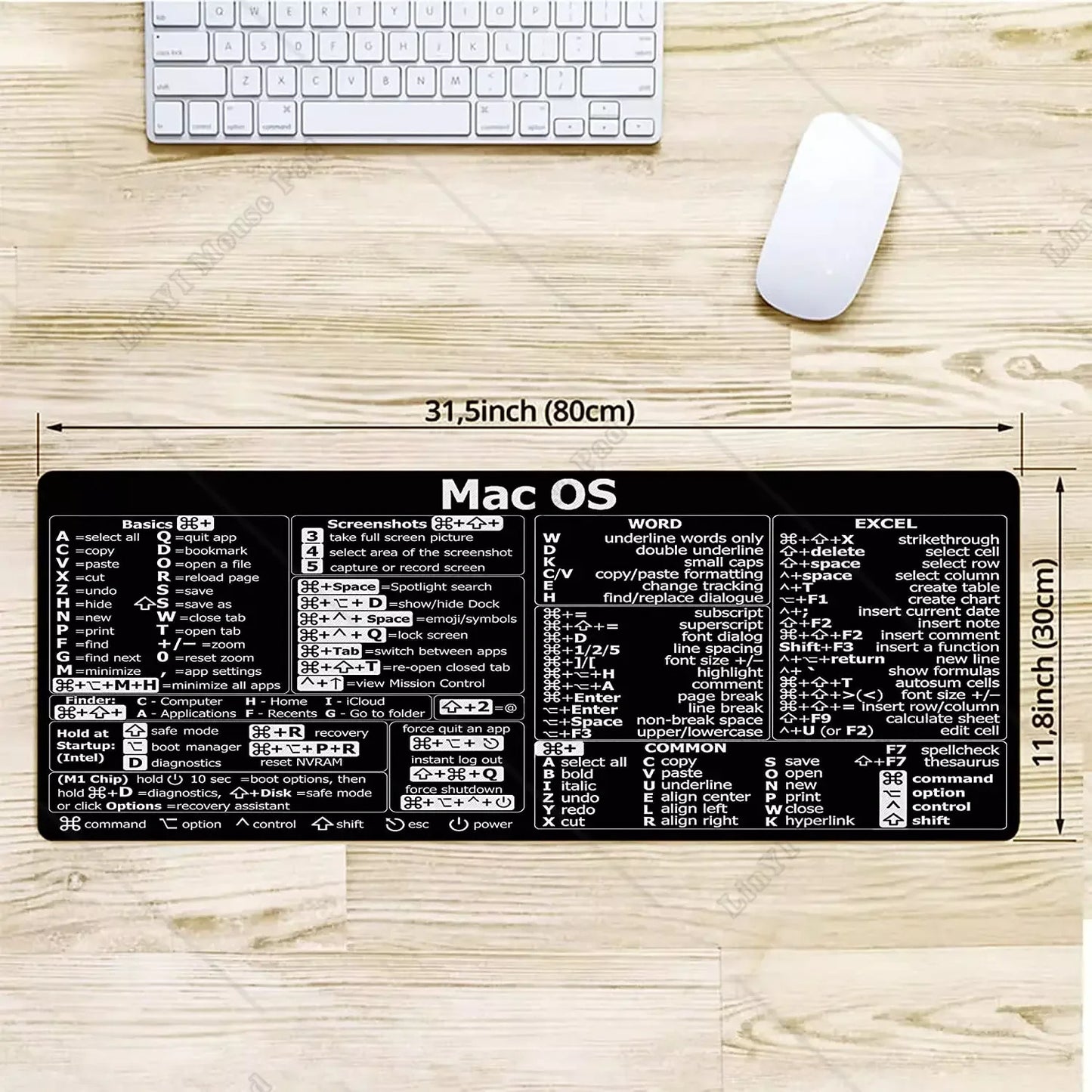 MAC OS Shortcut Keys Desk Mat