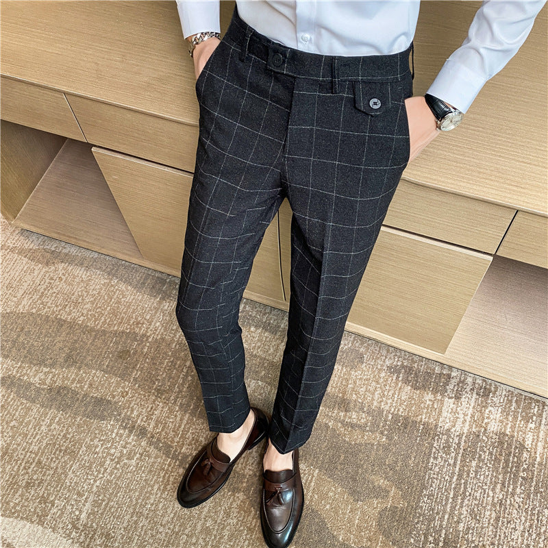 Classic Checkered Pencil Trousers