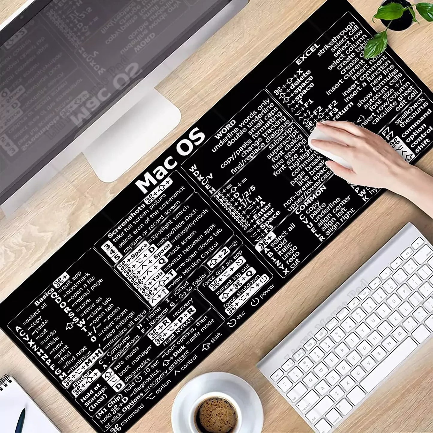 MAC OS Shortcut Keys Desk Mat