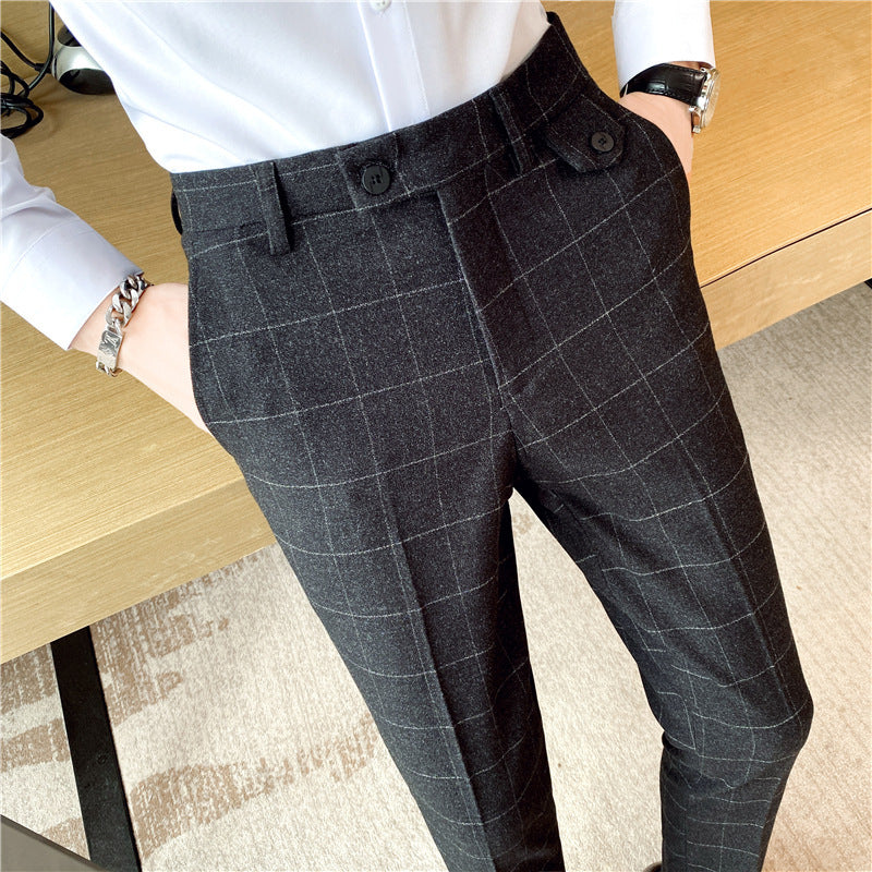 Classic Checkered Pencil Trousers